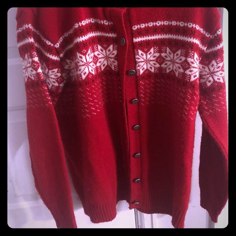 Vintage Holiday Sweater cardigan red